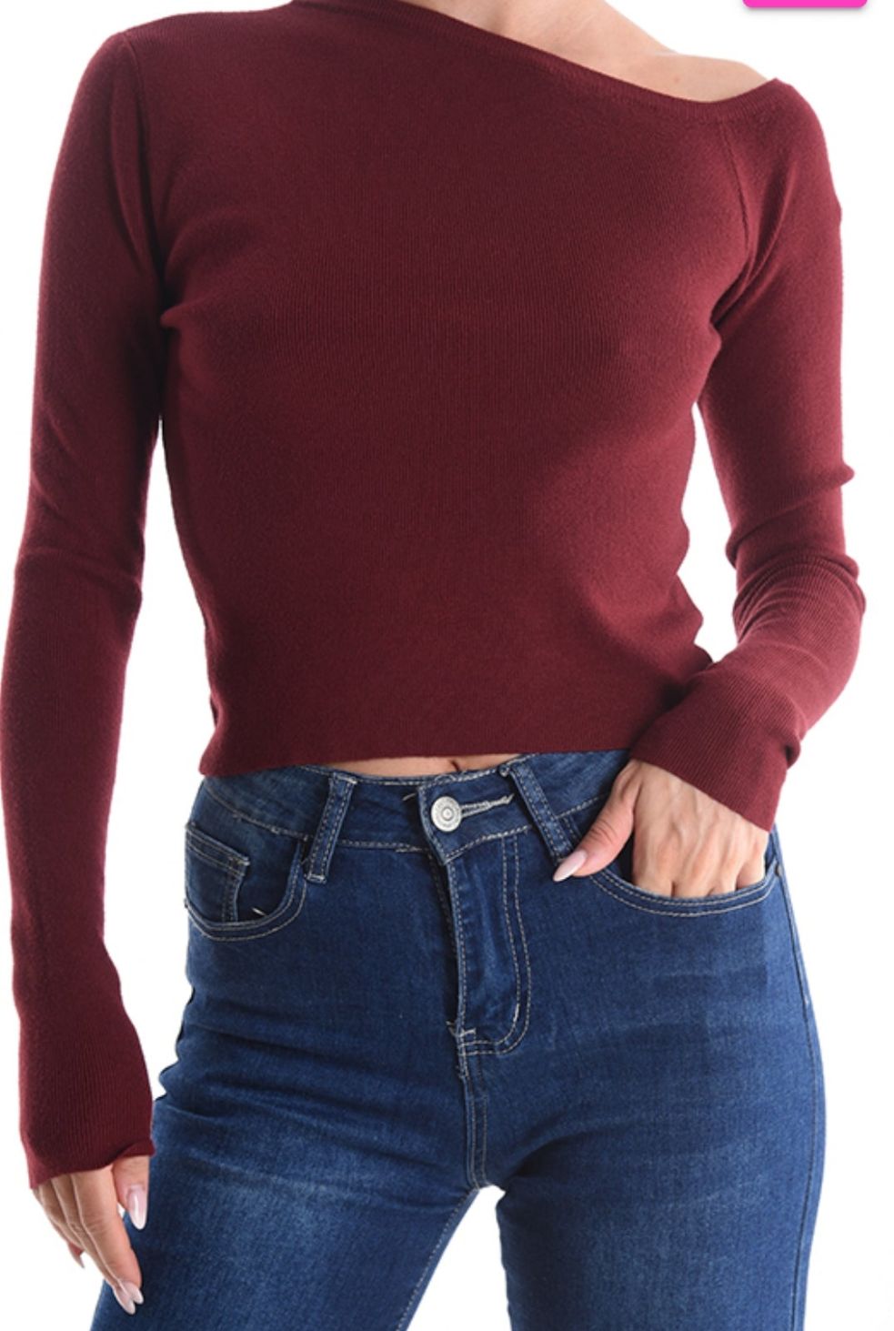 Bordeaux off shoulder top