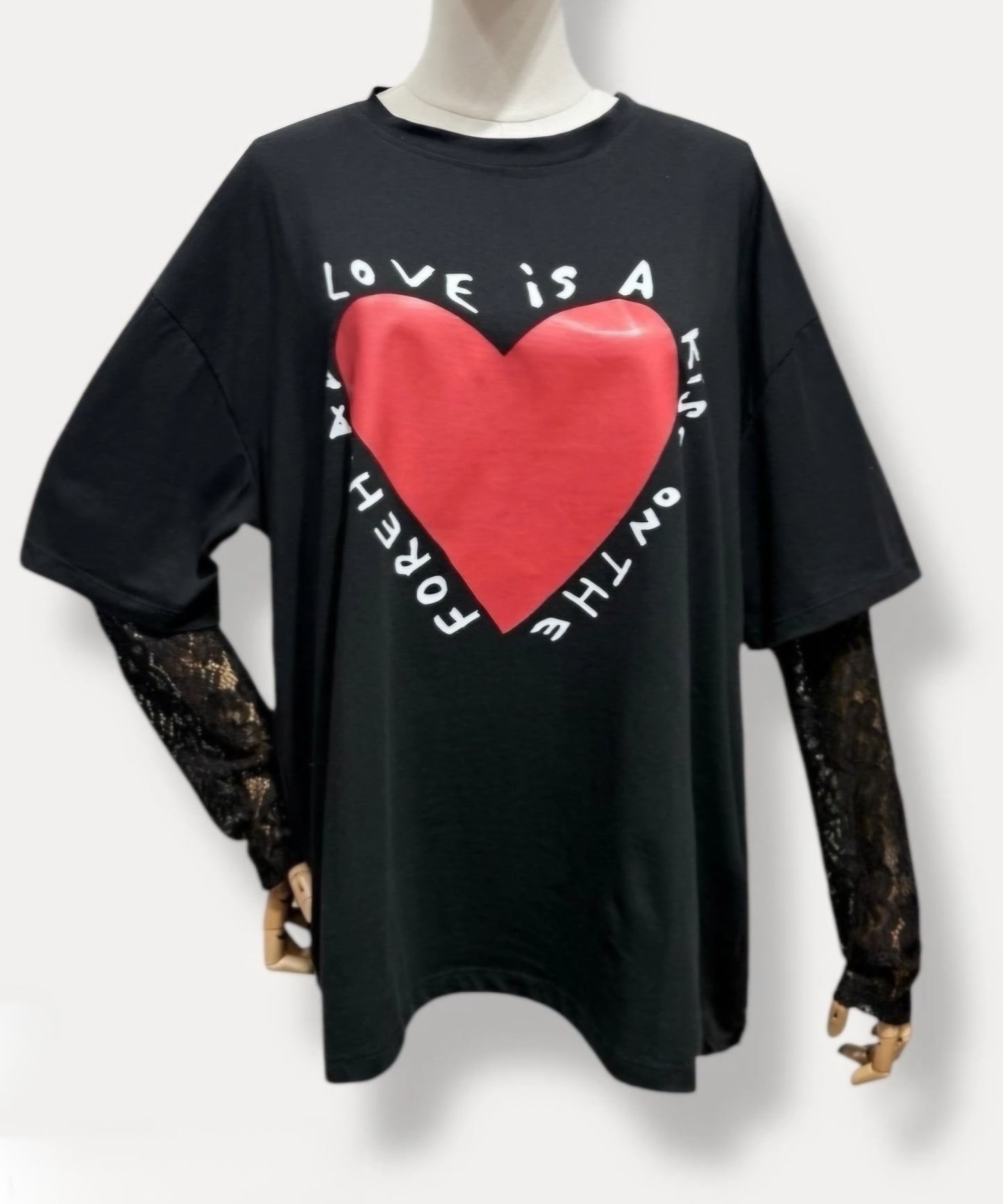 Lace T-shirt love is a Kiss on your forehead ♡