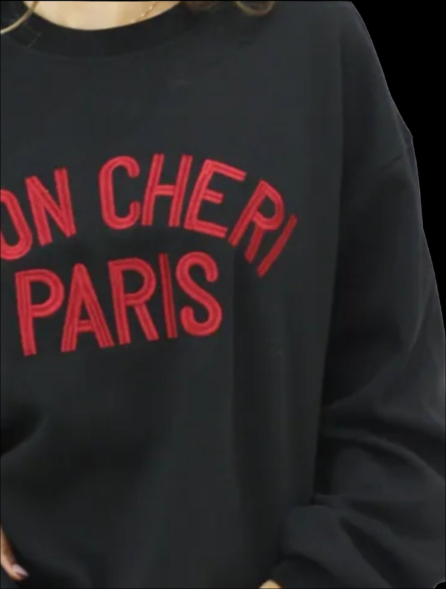 Mon Chéri Paris Sweater – Oversized Dames Trui met Franse Print