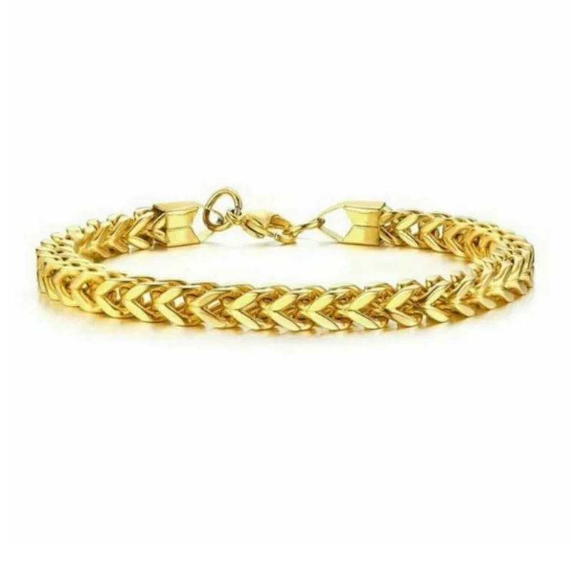 Gouden Visgraat Schakelarmband 6 mm