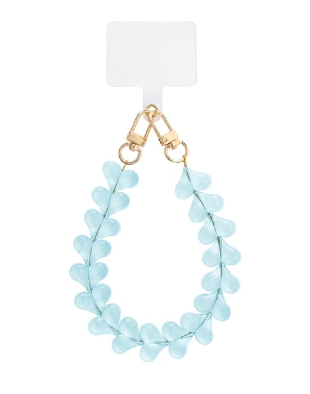 Telefoonkoord / Tashanger – lichtblauw Hartjes