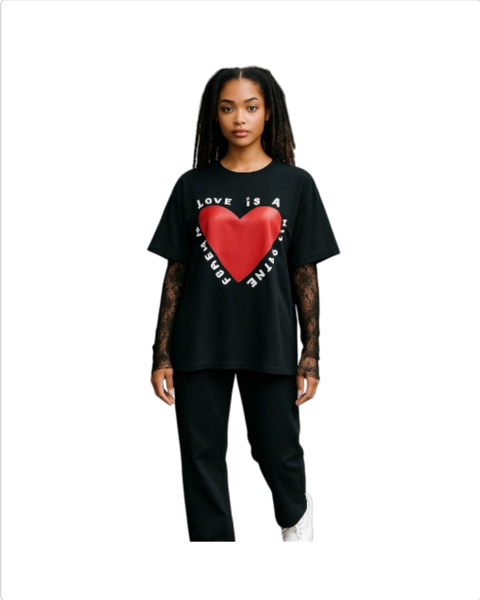 Lace T-shirt love is a Kiss on your forehead ♡