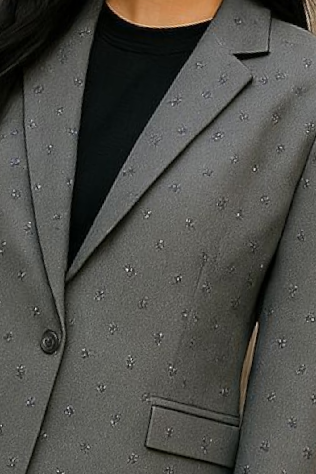 Strass Blazer | grijs m/l past met xl