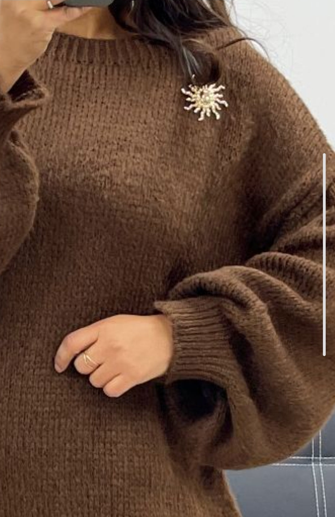 Knit sweater | Brown