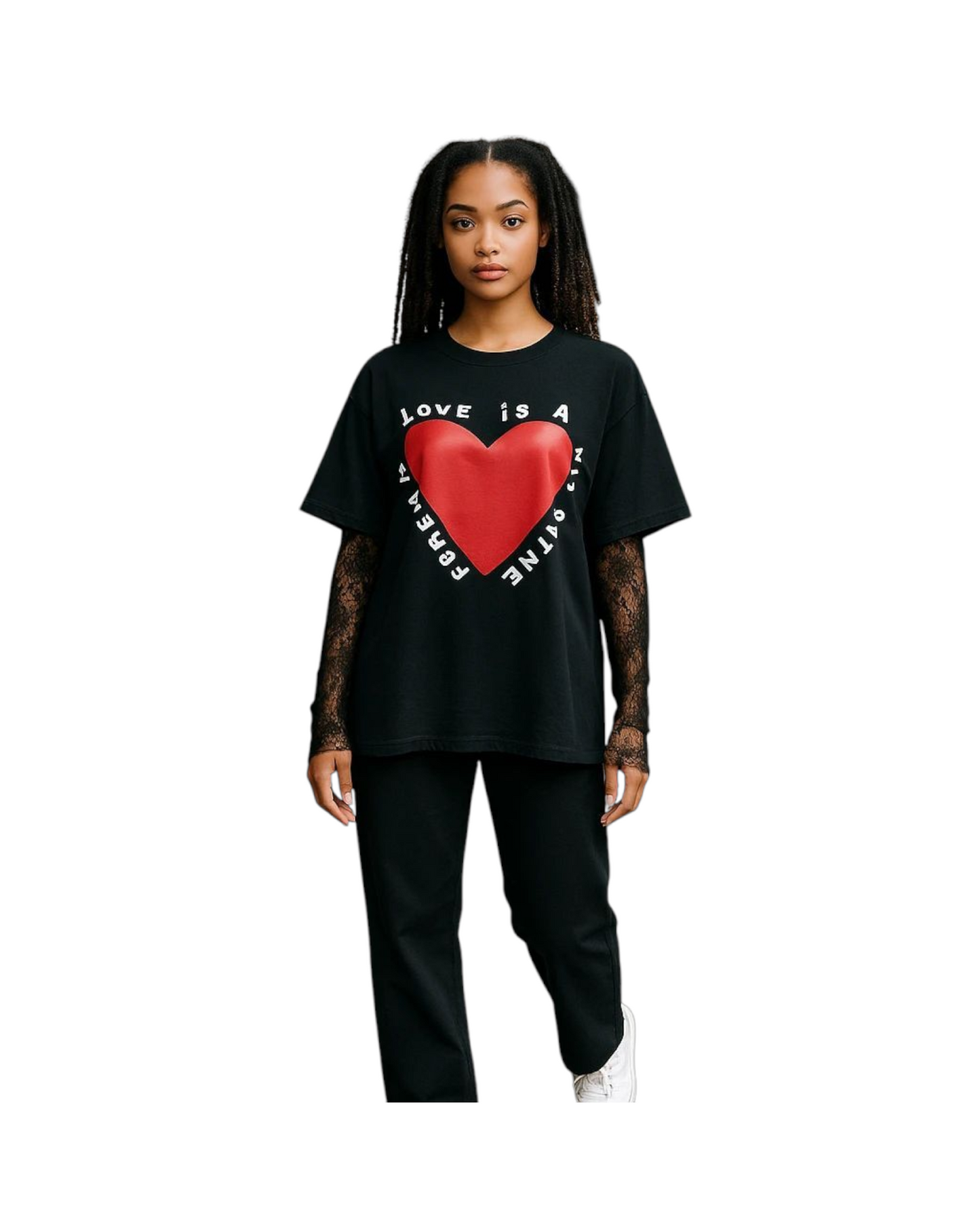 Lace T-shirt love is a Kiss on your forehead ♡