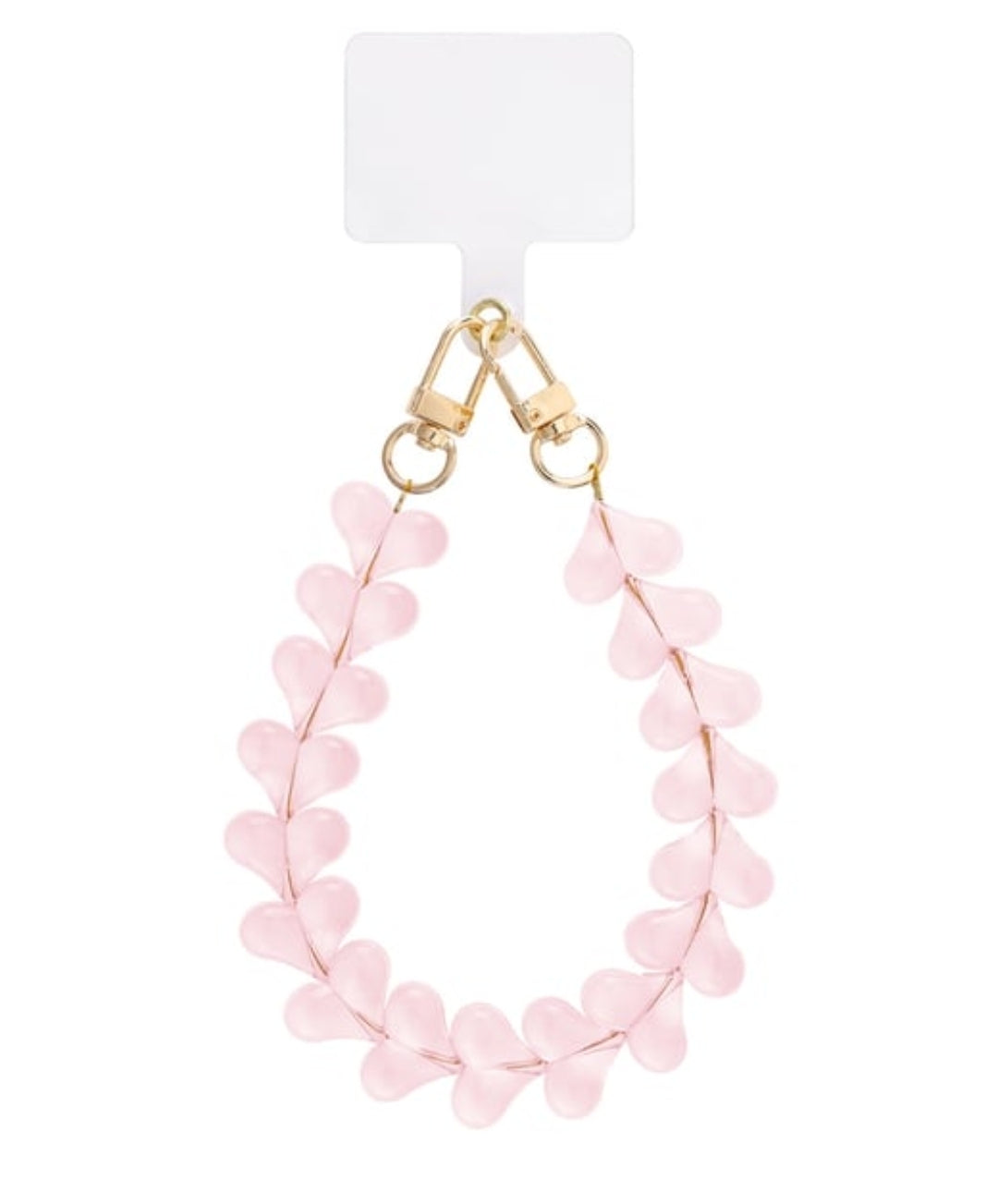 Telefoonkoord / Tashanger – lichtroze Hartjes