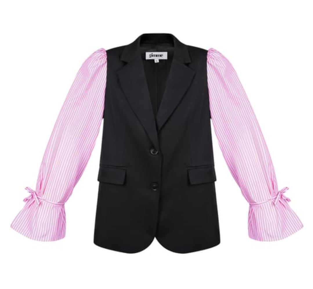 Blazer striped roze/wit