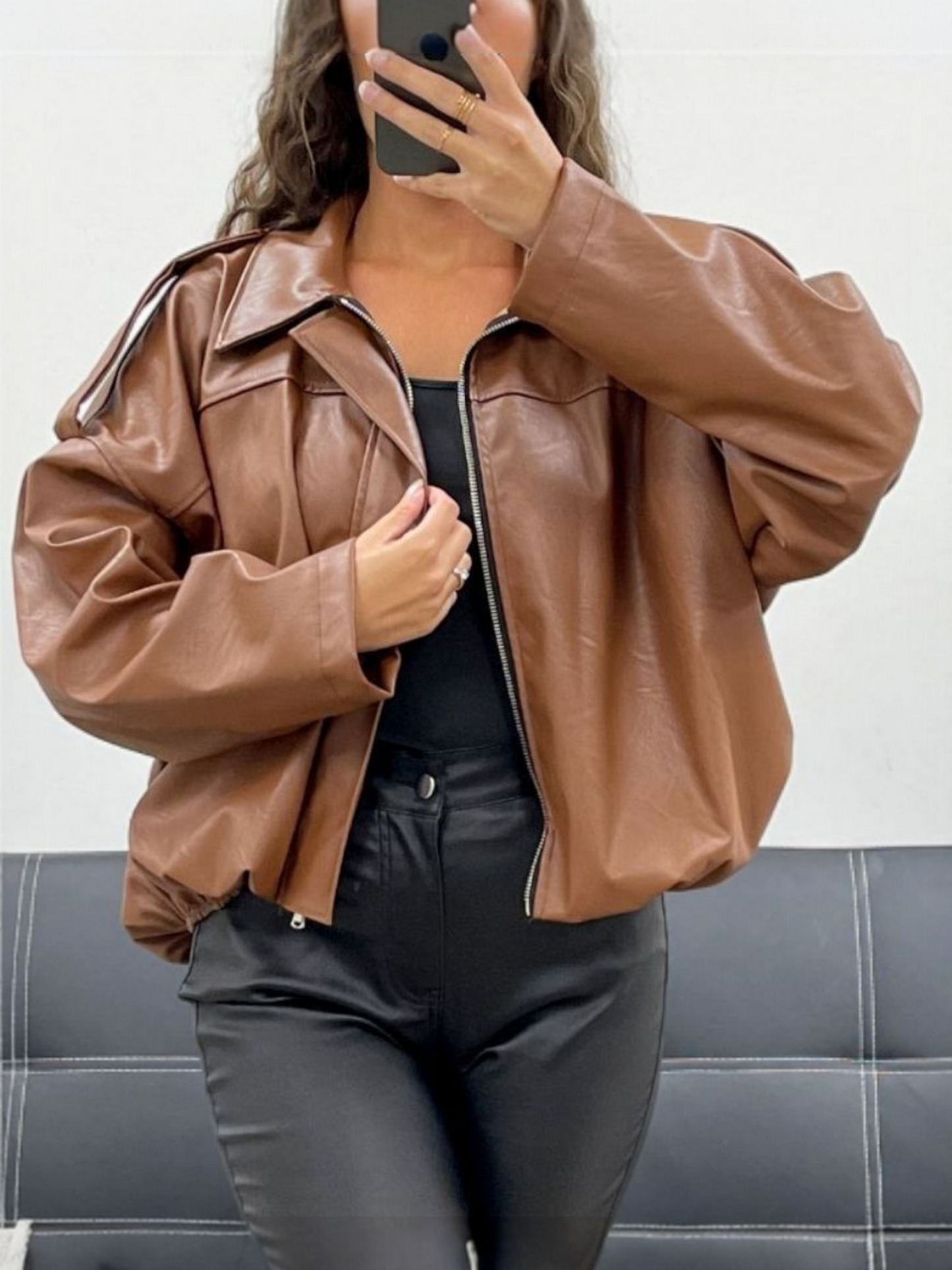 Leather look jacket | bruin