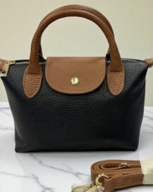 Maive bag echt leder zwart