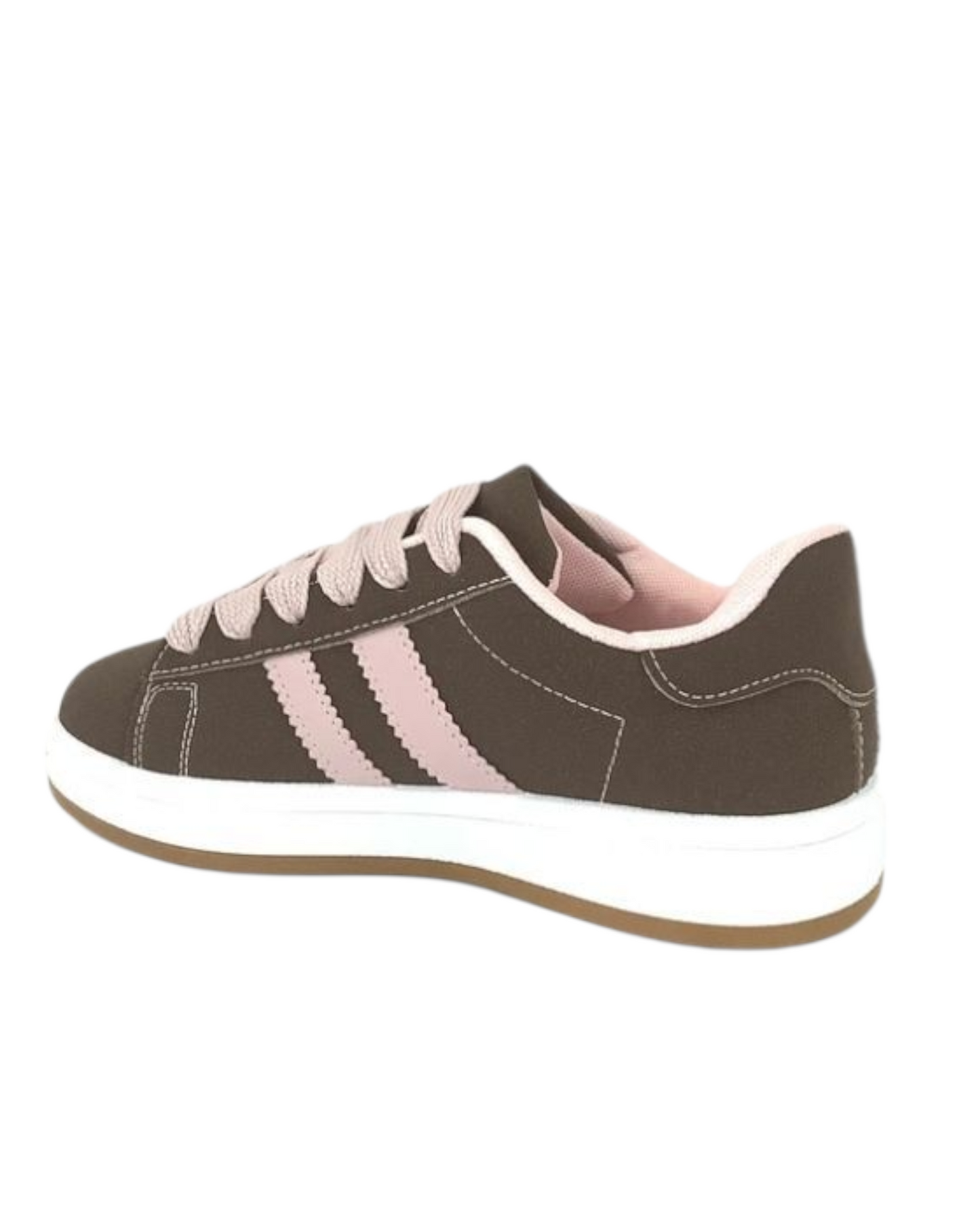 Stripe casual sneaker bruin/rose