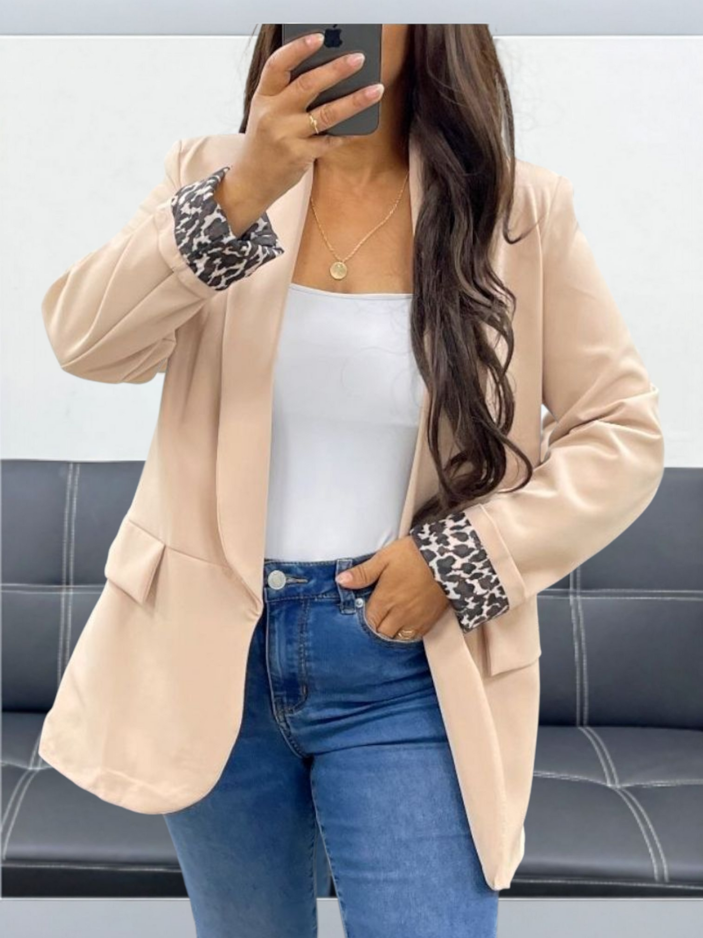 Blazer met luipaard details