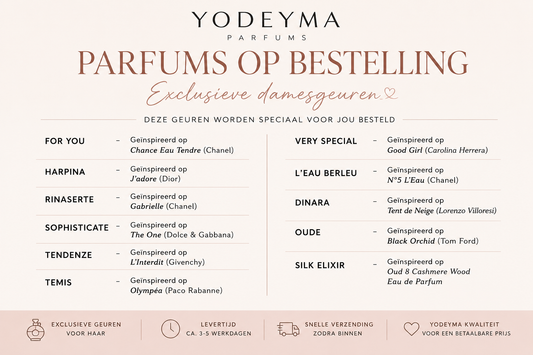 Yodeyma Damesparfum op Bestelling | Kies jouw geur