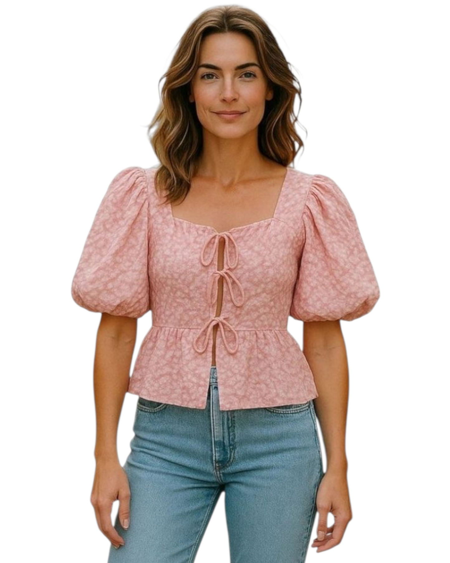 Flower tie top pink
