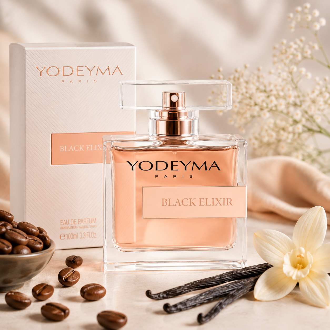 Yodeyma Black Elixir Eau de Parfum – warme damesgeur met koffie, likeur en vanille
