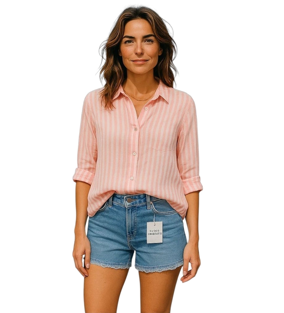 Striped blouse rose