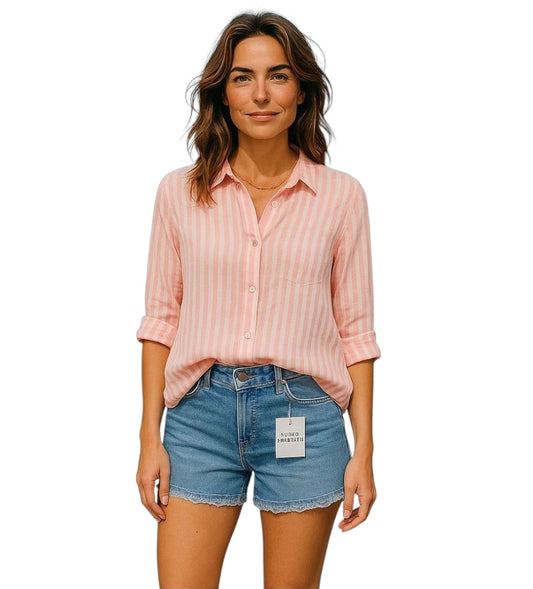 Striped blouse rose