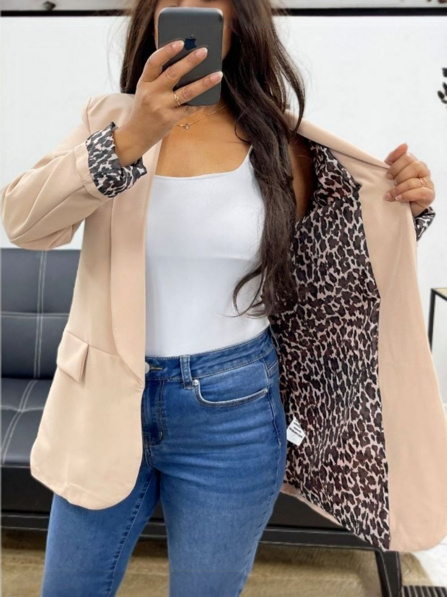 Blazer met luipaard details