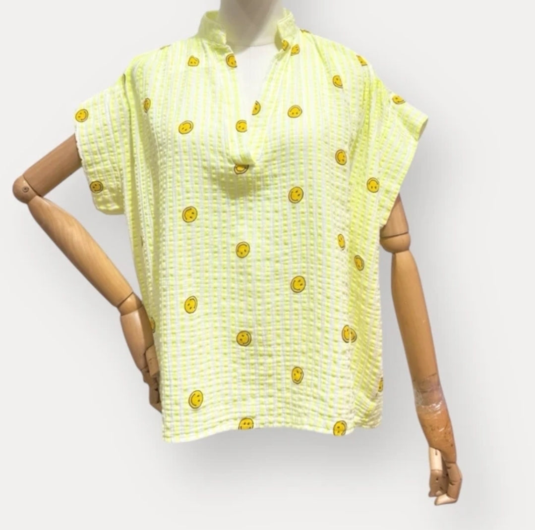 Smiley blouse butter yellow