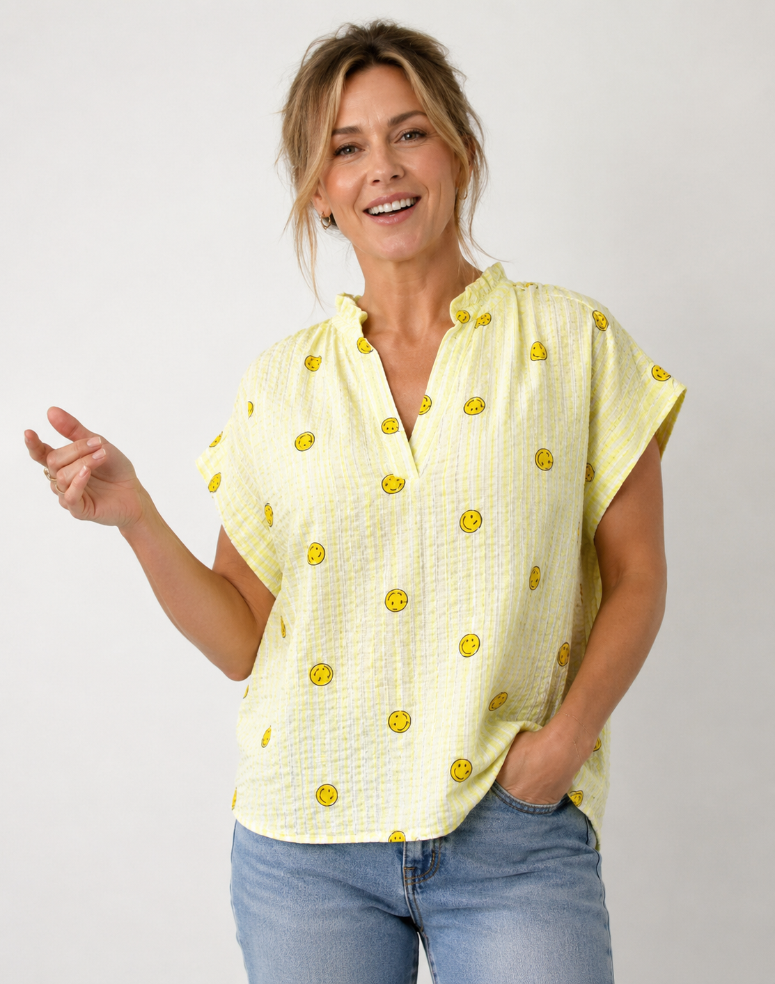 Smiley Blouse Butter Yellow – Luchtige Zomerblouse