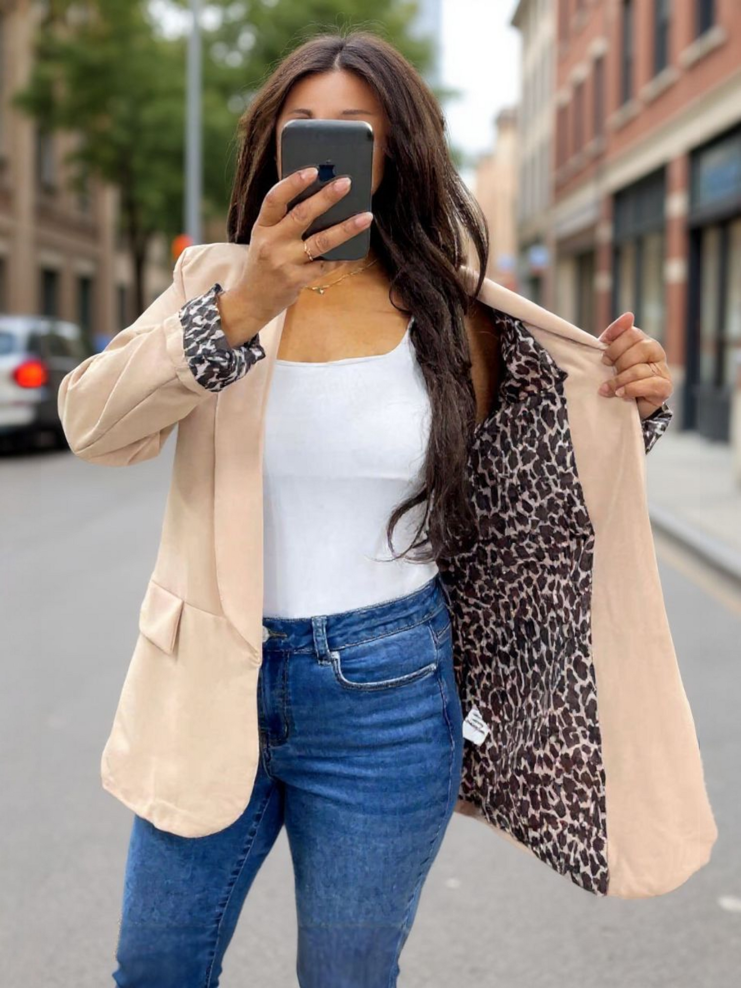 Blazer met luipaard details