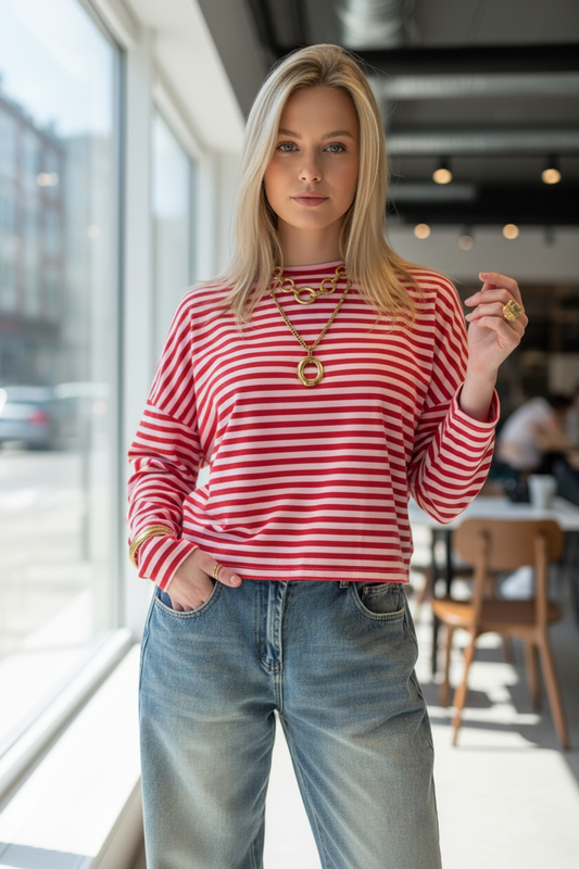 Oversized Mia shirt rood/rose