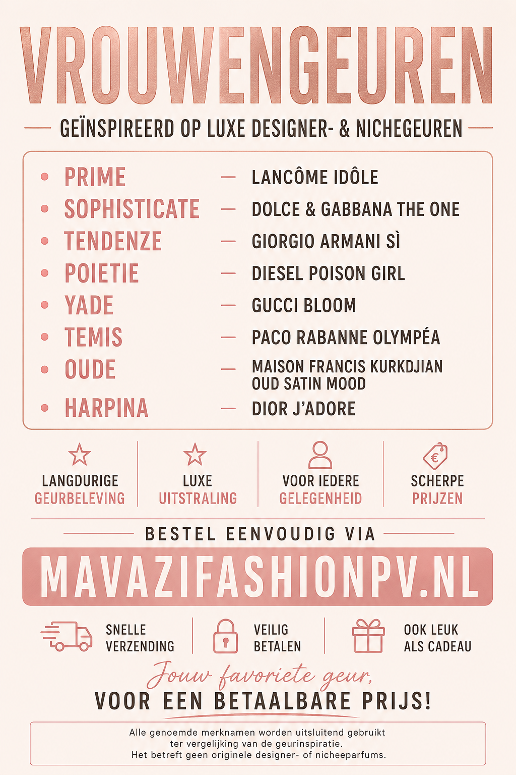 Parfums op bestelling