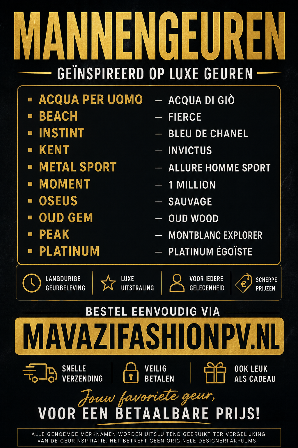 Parfums op bestelling