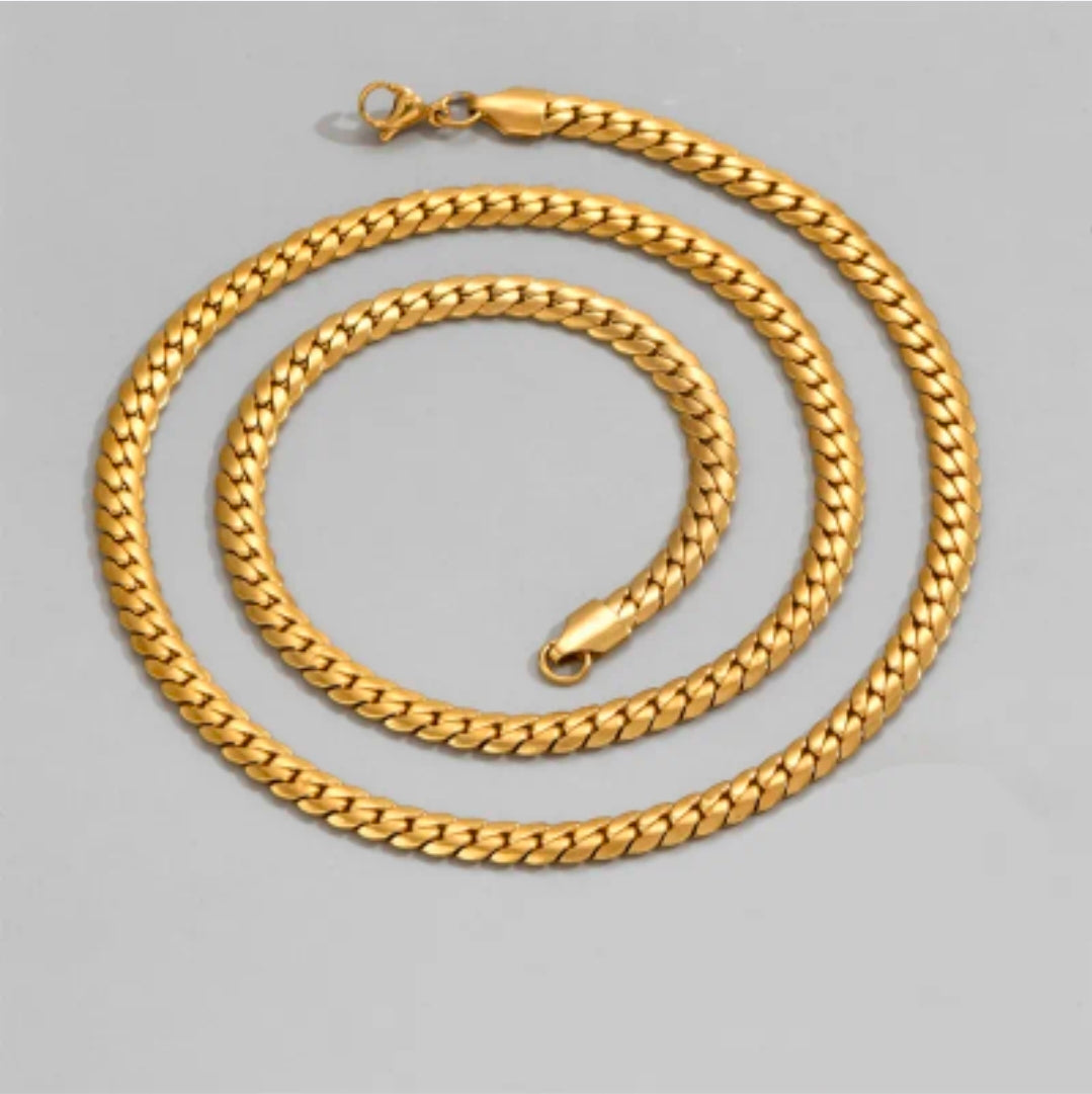 Cubaanse Schakel Ketting – Goudkleurig (60 x 0,5 cm)