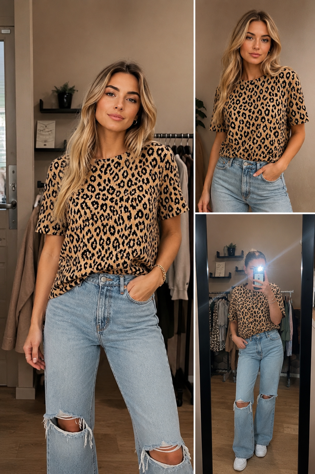 Panther t-shirt leah taupe