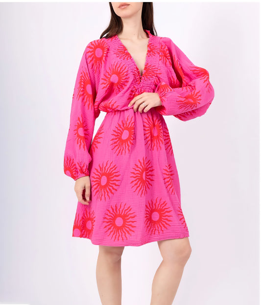 Solar jurk - fuschia 36 t/m 48