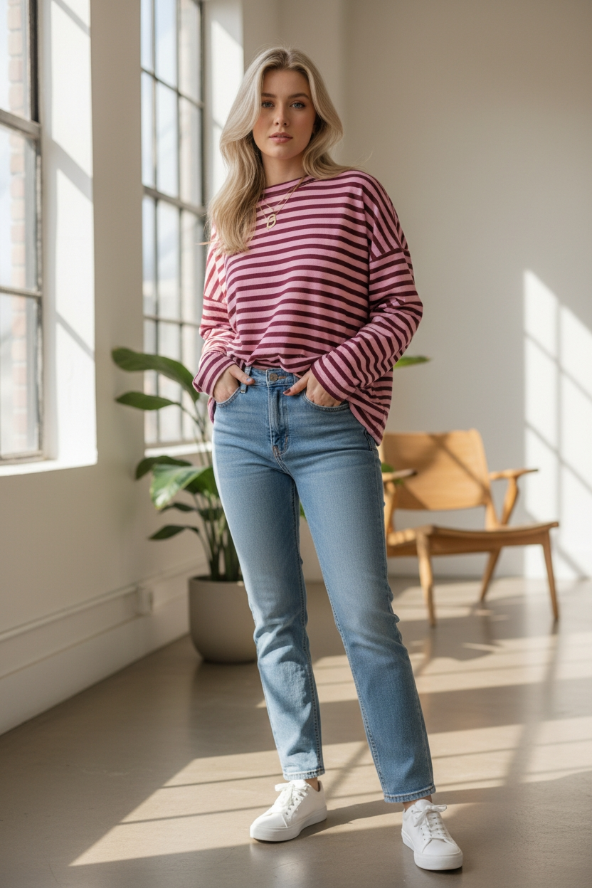 Oversized Mia shirt bordeaux/rose