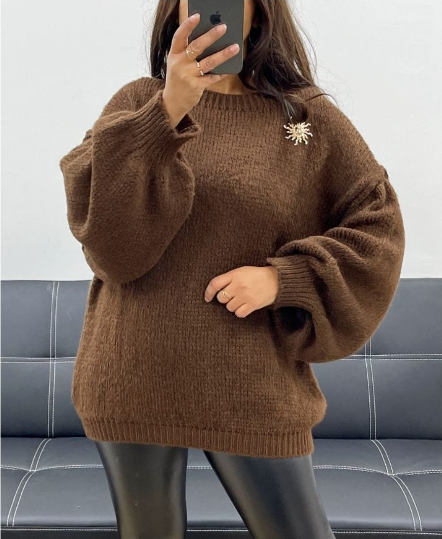 Knit sweater  |  Brown