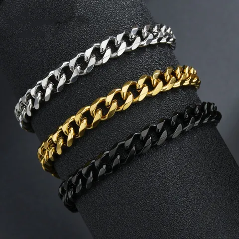 Schakelarmband 7 mm – Zwart