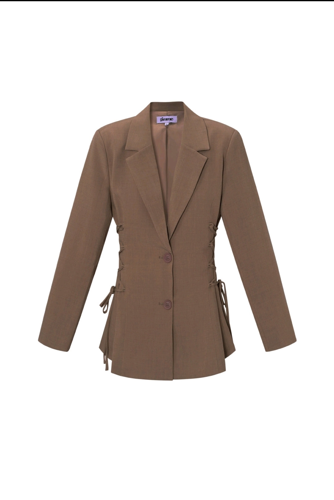 Getailleerde Blazer met vetersluiting | brown