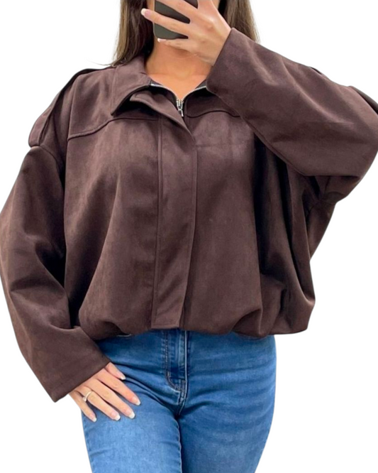 Suede jacket | brown