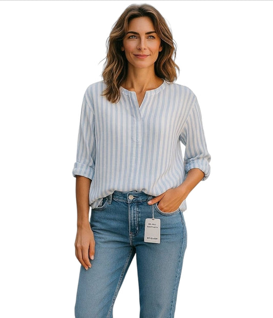 Striped blouse lichtblauw