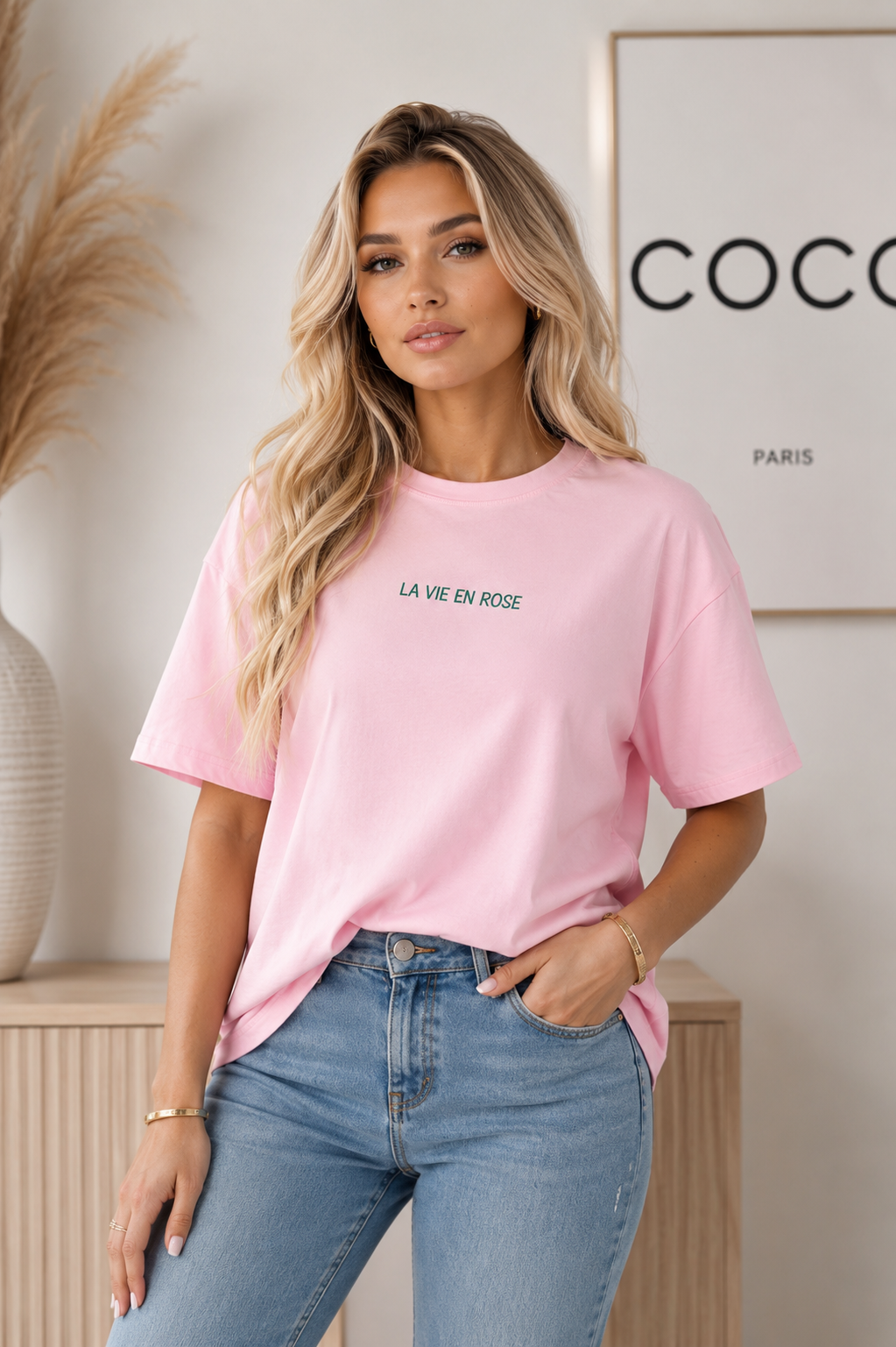 La vie rose t-shirt pink