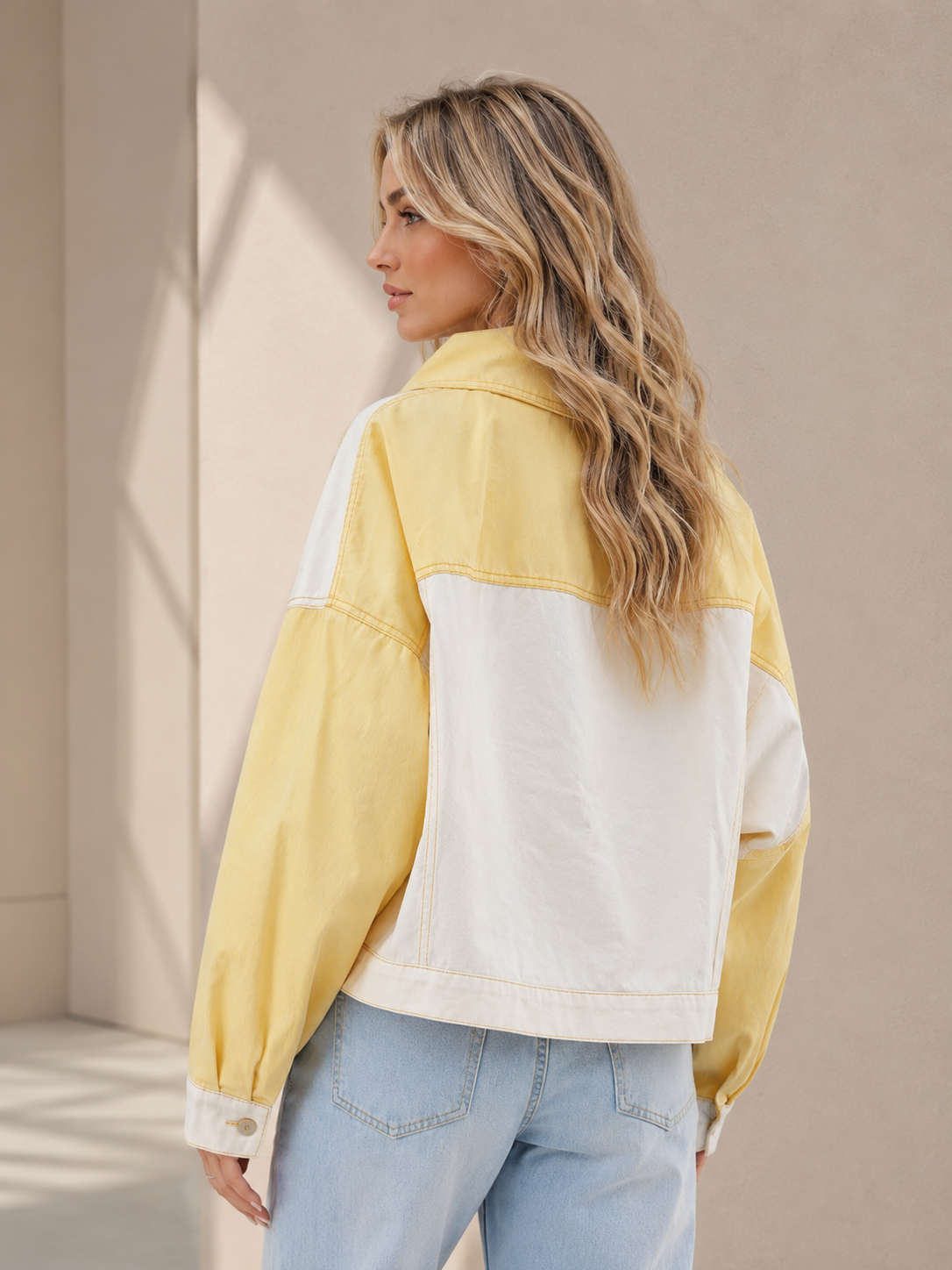Denim jacket 2-color yellow