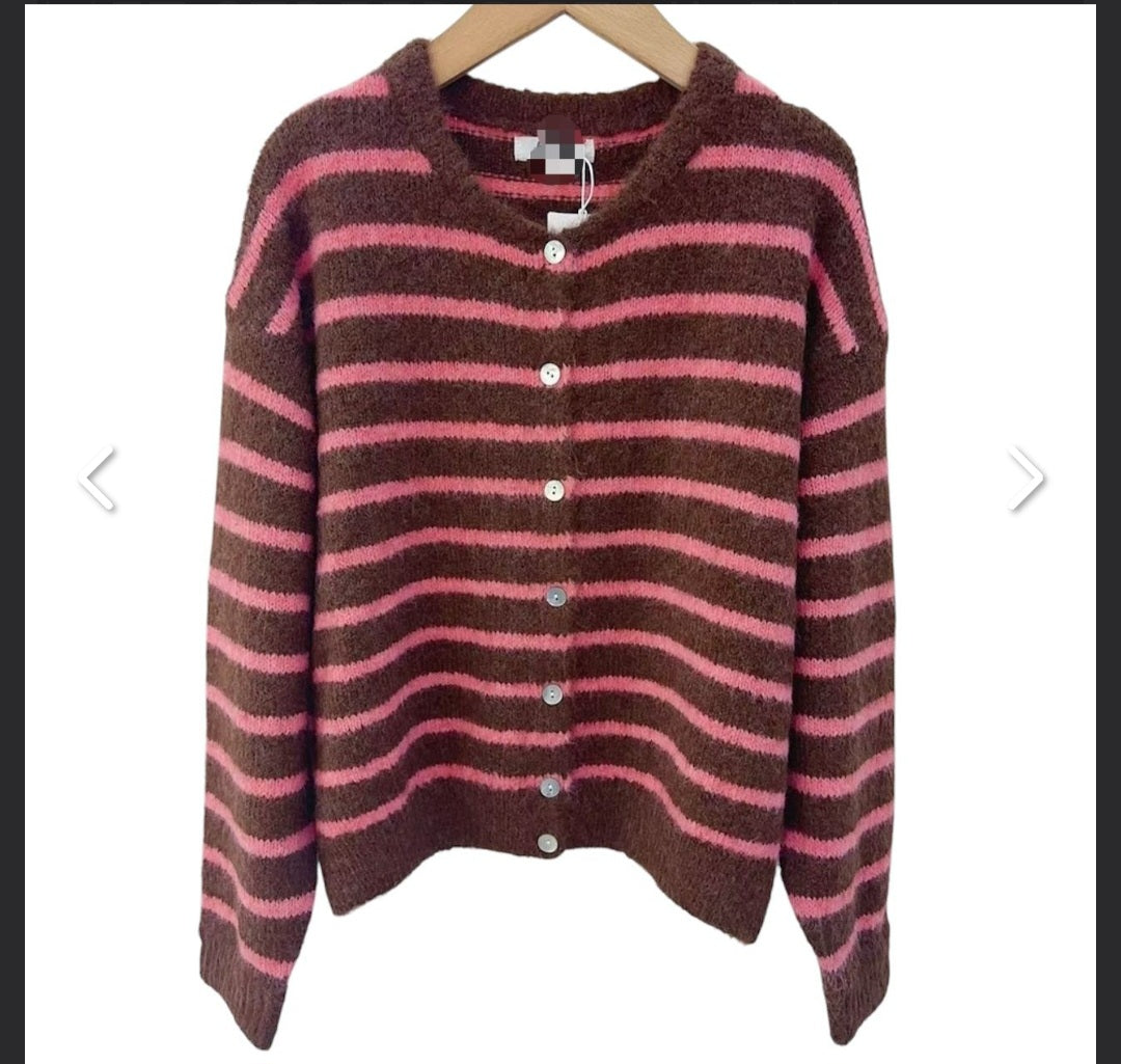 Soft Knit Vest Coffee/Rose – Gestreept damesvest