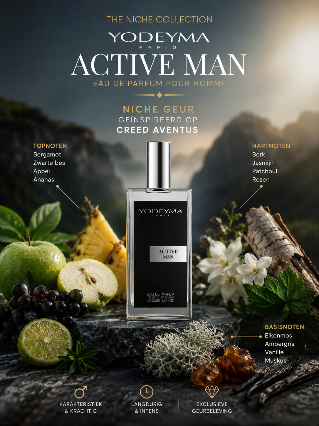 Active Man Yodeyma | Frisse herengeur geïnspireerd op Creed Aventus