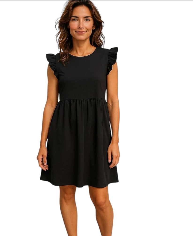 Ruffle dress Kyra zwart