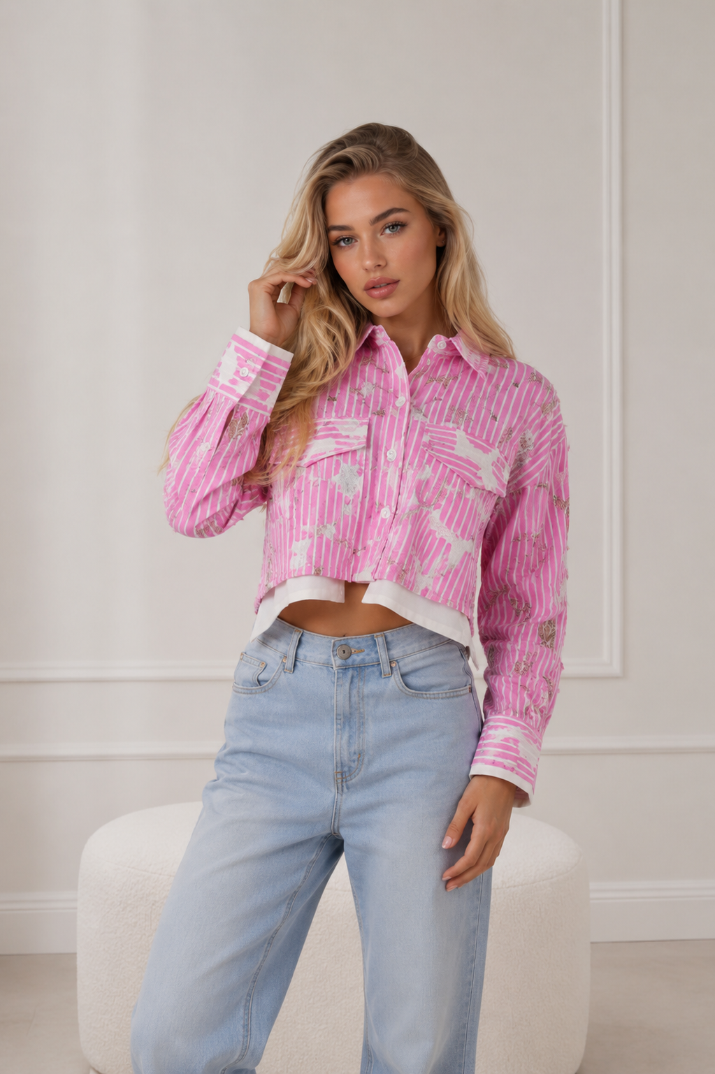 Striped Blouse Roze – Gestreepte Damesblouse voor Lente & Zomer