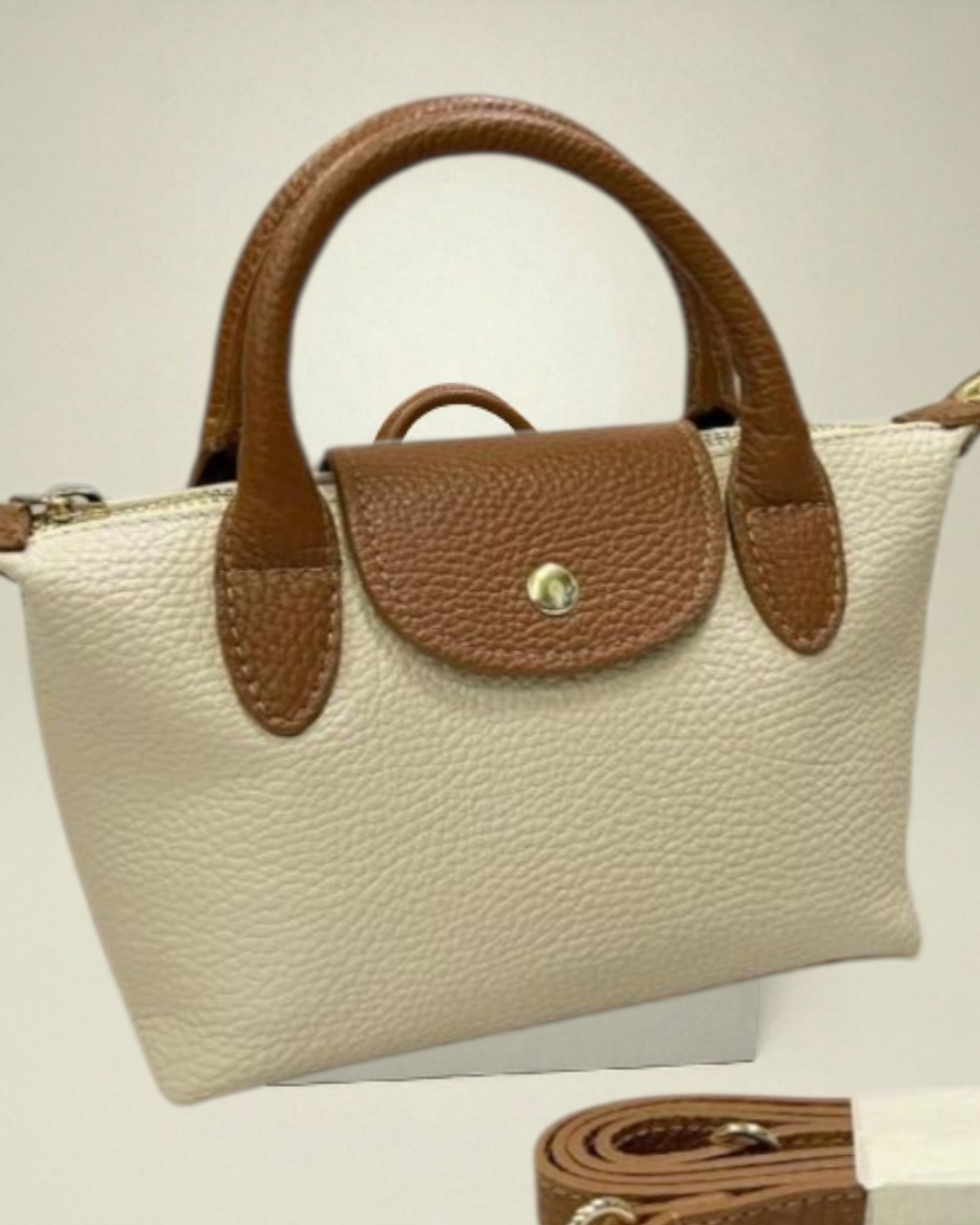 Maive bag echt leder beige