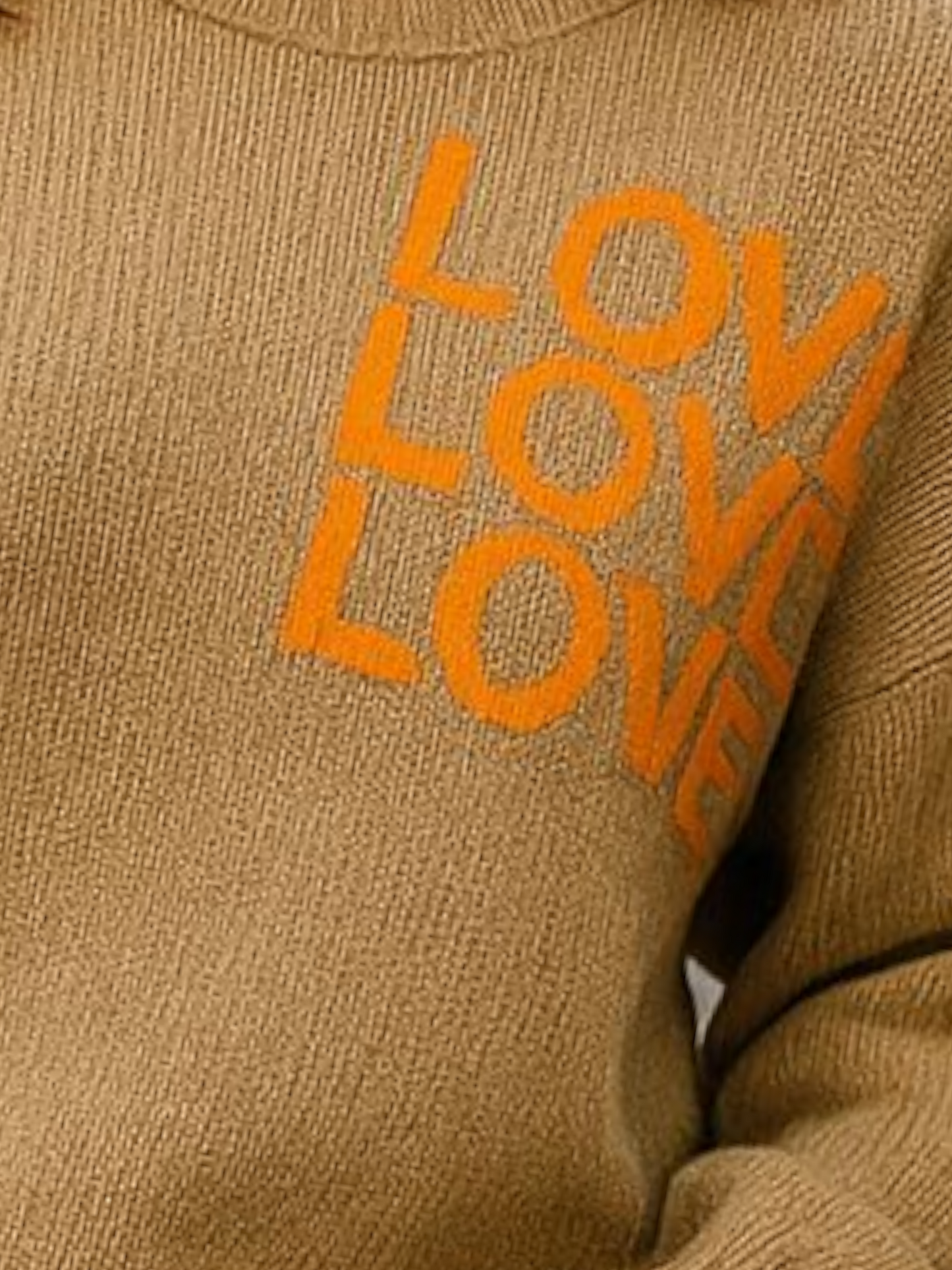 Knit love sweater Camel